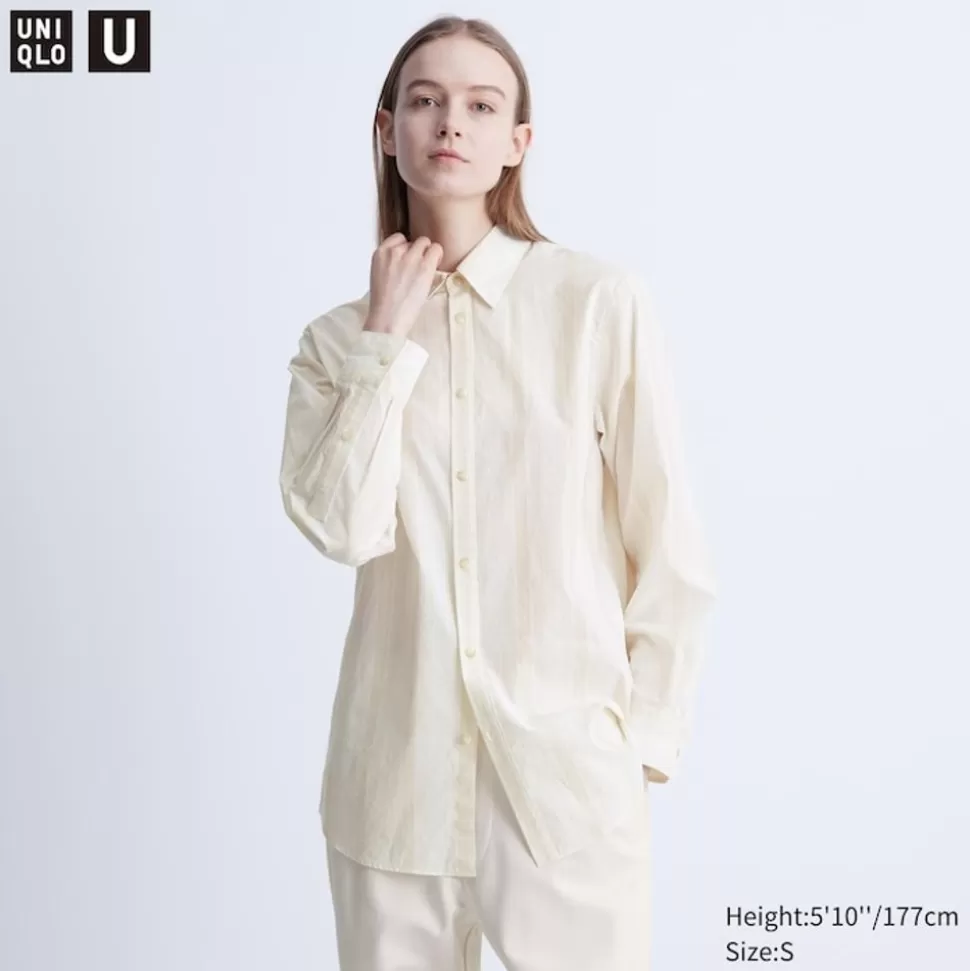 UNIQLO Hemden & Blusen*Lange Gestreifte Langarm Bluse (Relaxed Fit)