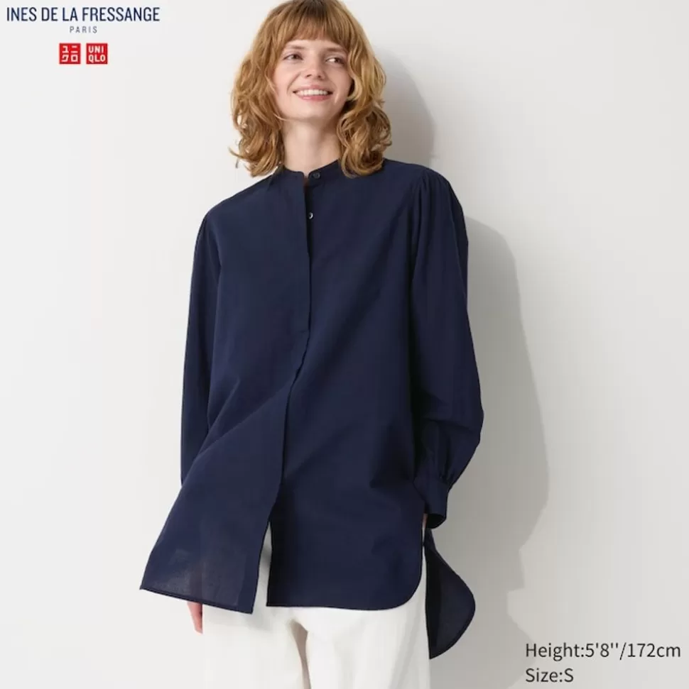 UNIQLO Hemden & Blusen*Lange Seersucker Langarm Bluse