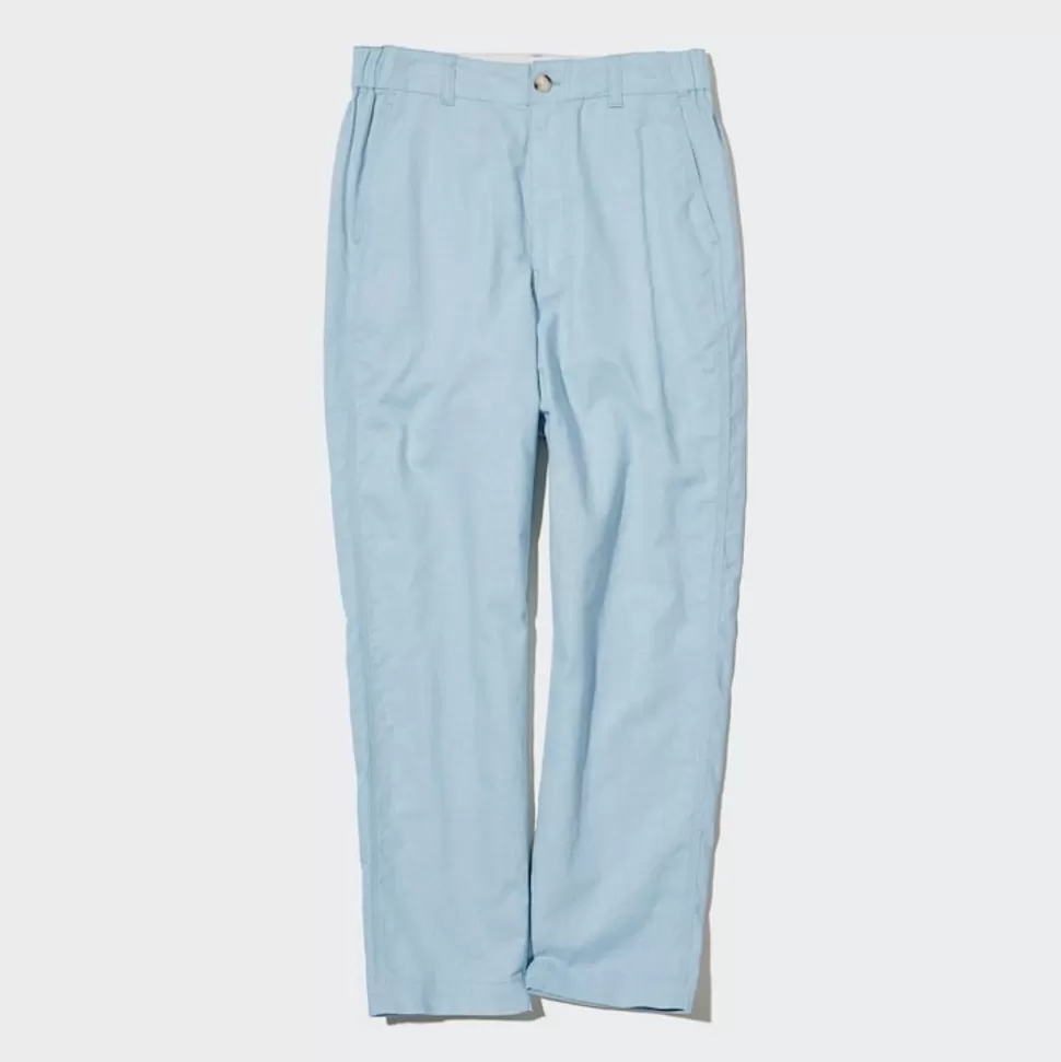 UNIQLO Hosen, Leggings & Jogginghosen*Leinen Baumwolle Hose (Tapered Fit) Blau