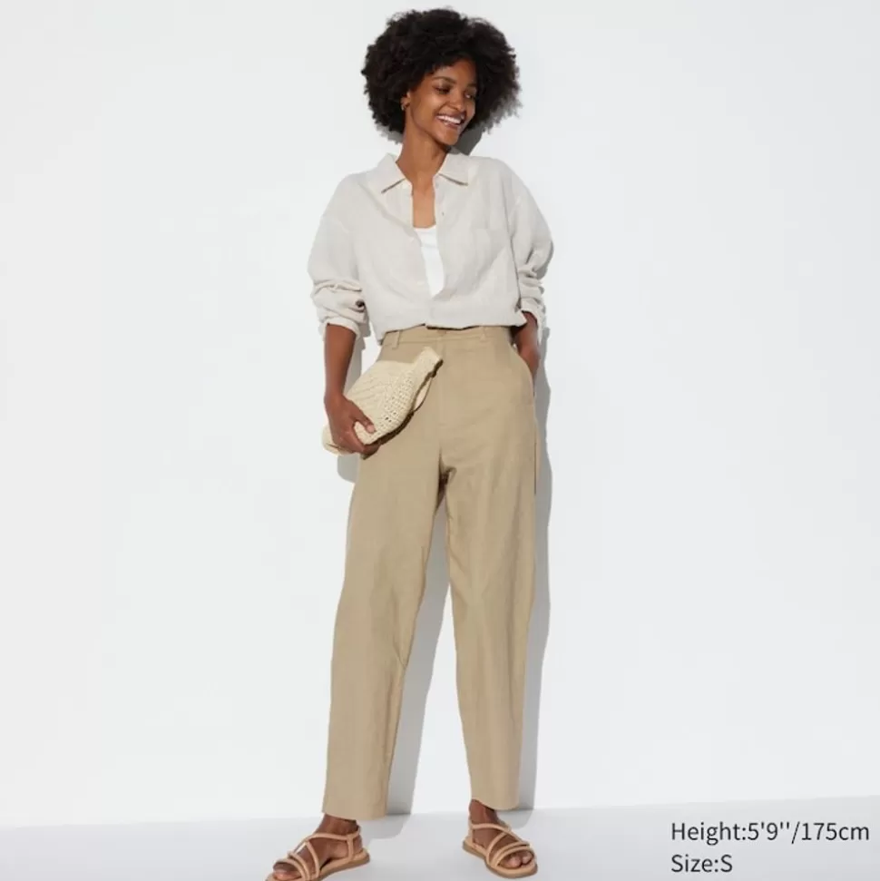 UNIQLO Hosen, Leggings & Jogginghosen*Leinen Baumwolle Hose (Tapered Fit, Lang)