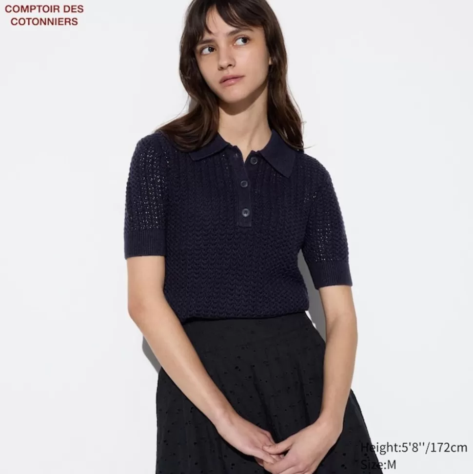 UNIQLO Pullover & Strickjacken*Leinen Baumwolle Pullover Mit Polokragen