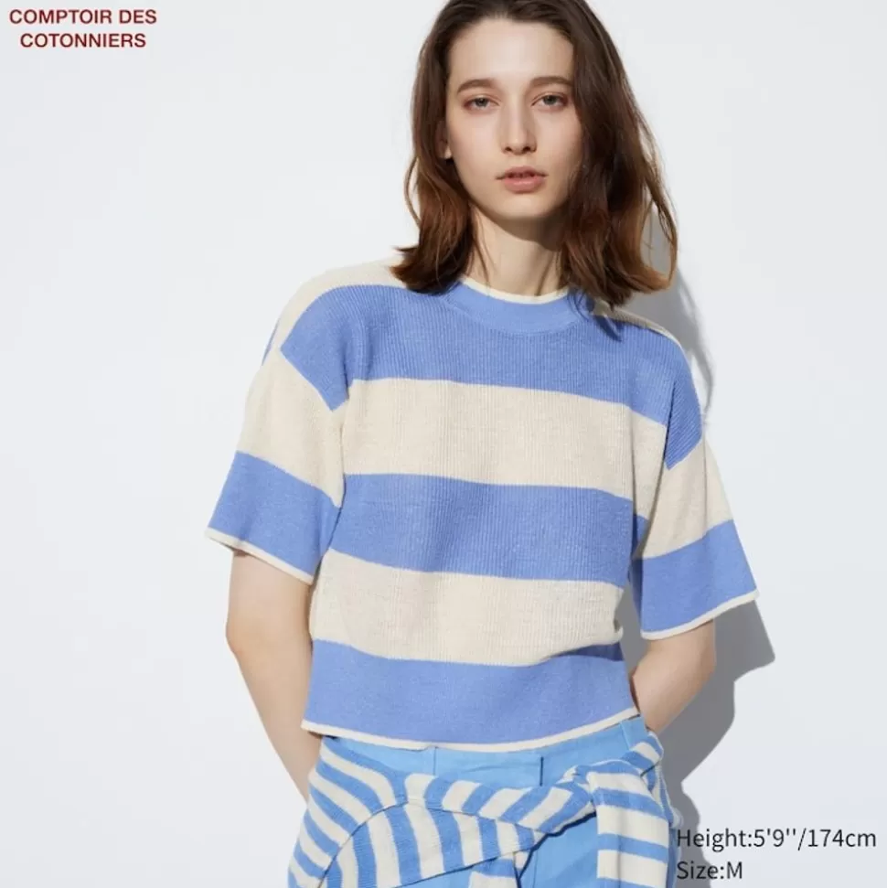UNIQLO Pullover & Strickjacken*Leinen Halbarm Pullover