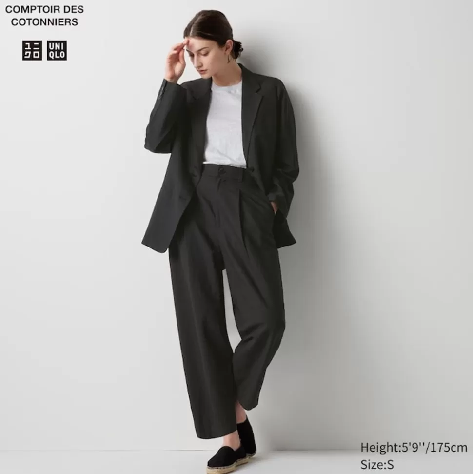 UNIQLO Hosen, Leggings & Jogginghosen*Leinenmix Bundfaltenhose (Tapered Fit)