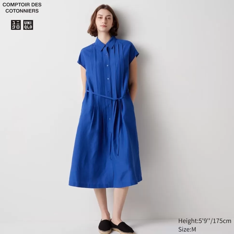 UNIQLO Kleider, Jumpsuits & Overalls*Leinenmix Kurzarm Hemdkleid