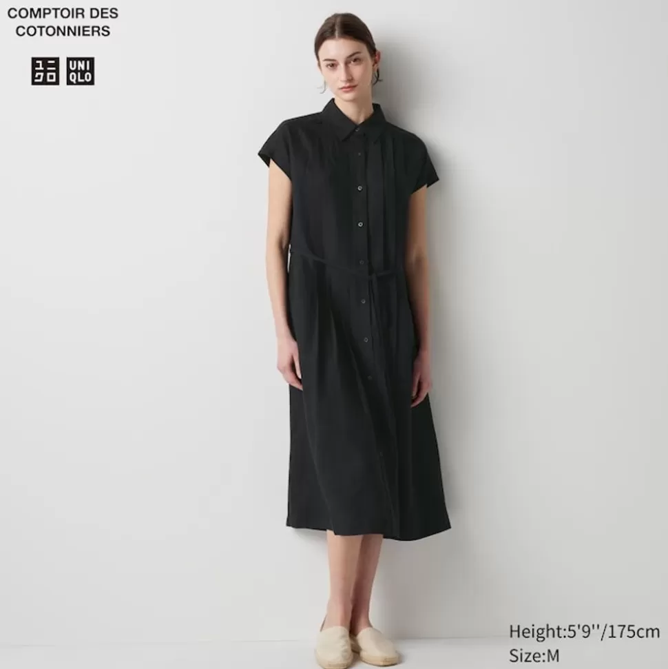 UNIQLO Kleider, Jumpsuits & Overalls*Leinenmix Kurzarm Hemdkleid