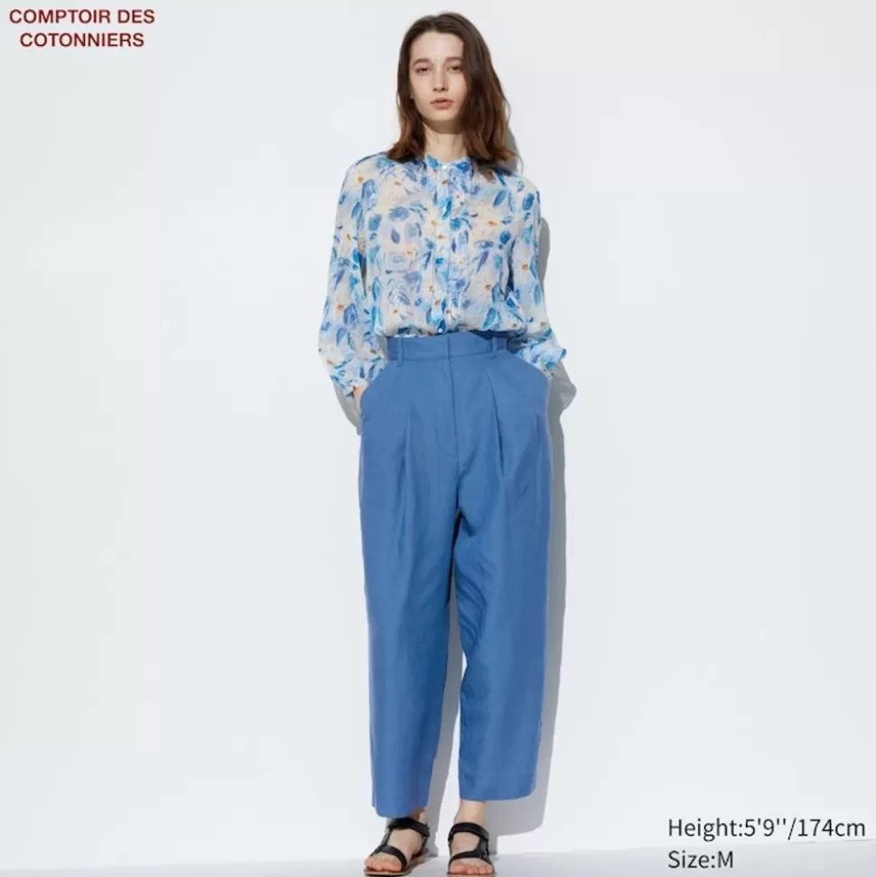 UNIQLO Hosen, Leggings & Jogginghosen*Lyocell Leinen Bundfaltenhose (Tapered Fit)