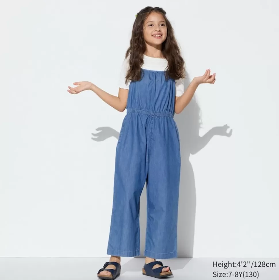 UNIQLO Kleider & Jumpsuits*Madchen Chambray Jumpsuit Blau