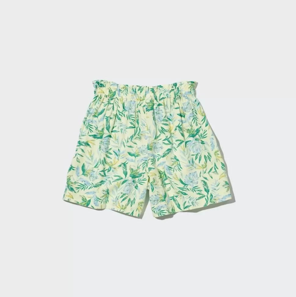 UNIQLO Röcke & Shorts*Madchen Gemusterte Leinenmix Easy Shorts Cremefarbig