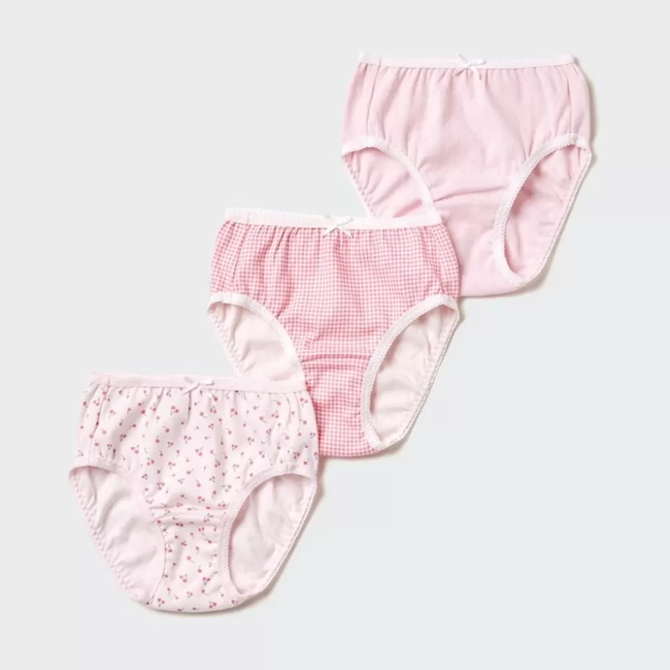 UNIQLO Bhs & Unterwäsche*Madchen Gemusterter Slip (3Er-Set) Pink