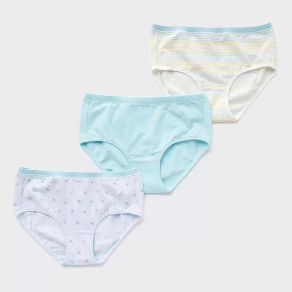 UNIQLO Bhs & Unterwäsche*Madchen Gemusterter Slip Mit Niedrigem Bund (3Er-Set) Hellgrun