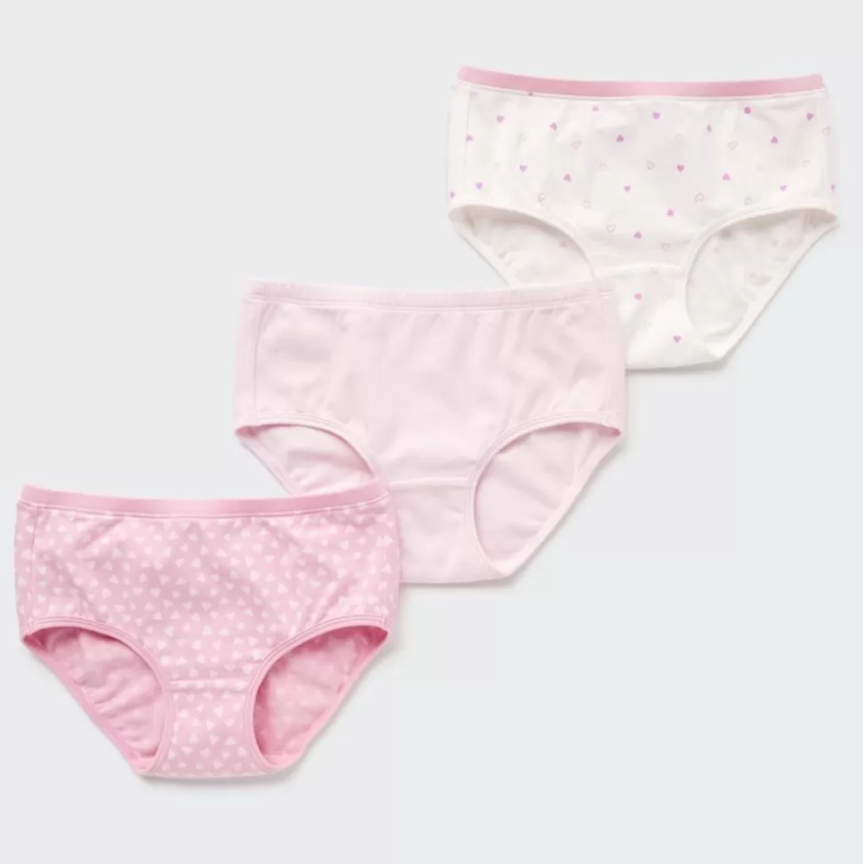 UNIQLO Bhs & Unterwäsche*Madchen Gemusterter Slip Mit Niedrigem Bund (3Er-Set) Pink