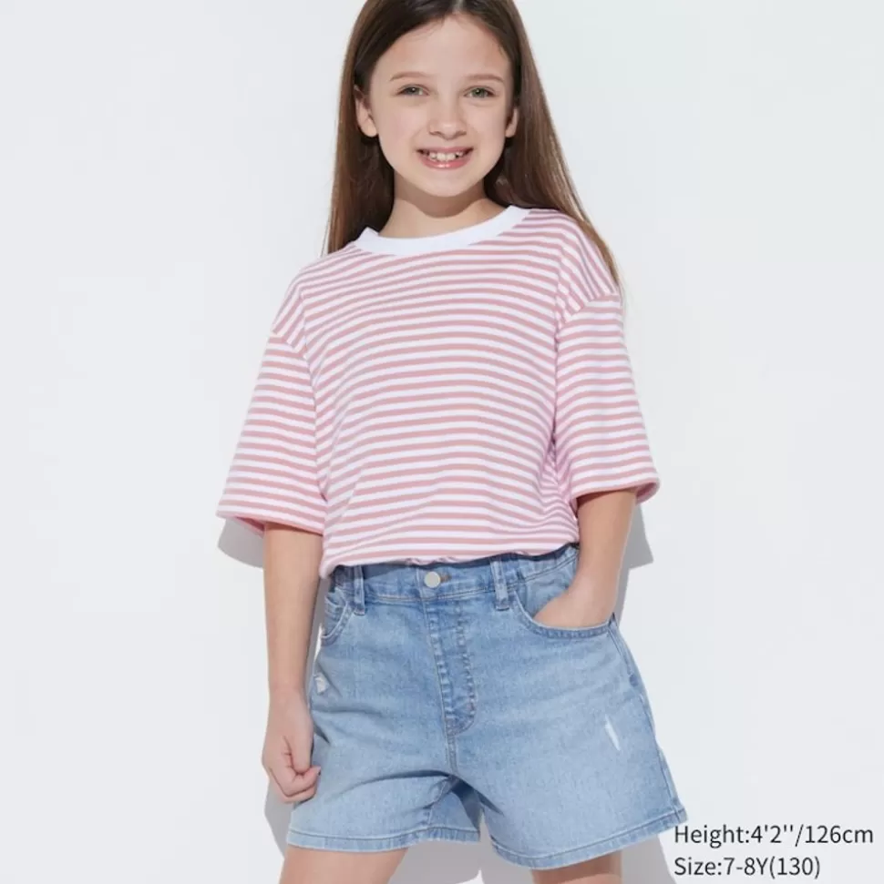 UNIQLO Hosen, Jogginghosen & Leggings*Madchen Jeansshorts (Used-Look) Blau