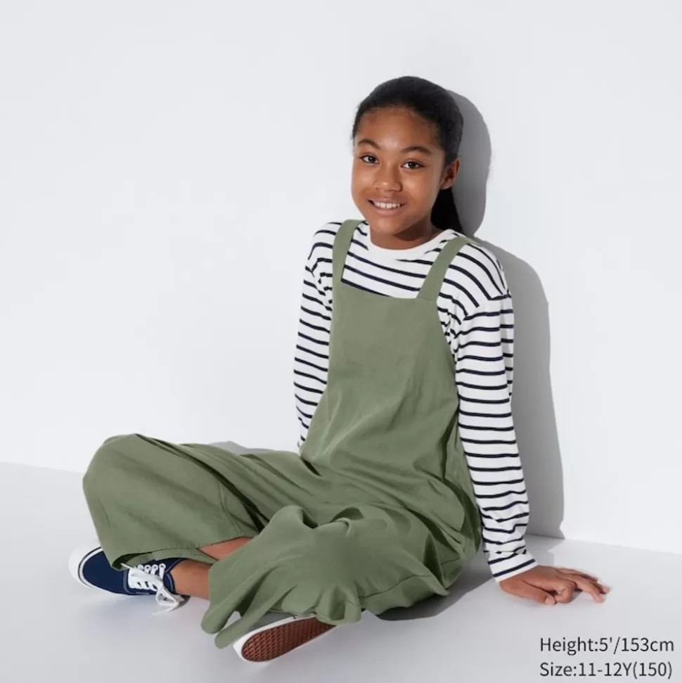 UNIQLO Naturlich Feines Leinen*Madchen Leinenmix Jumpsuit