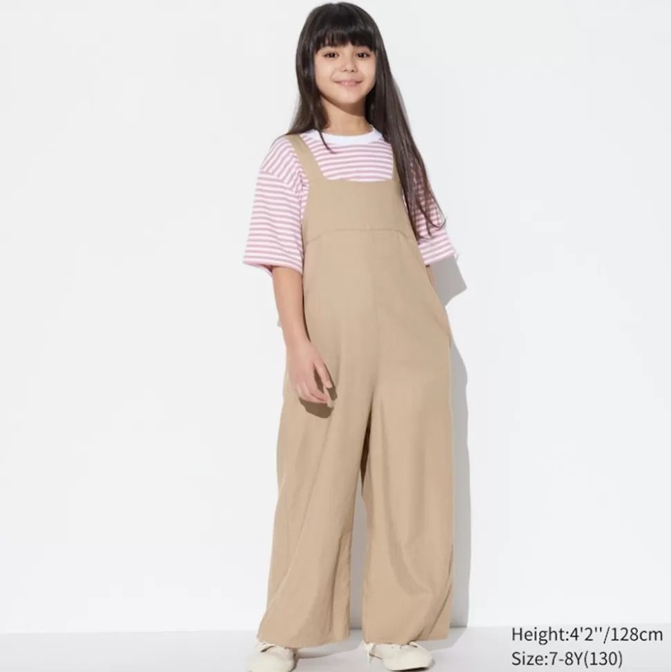 UNIQLO Naturlich Feines Leinen*Madchen Leinenmix Jumpsuit