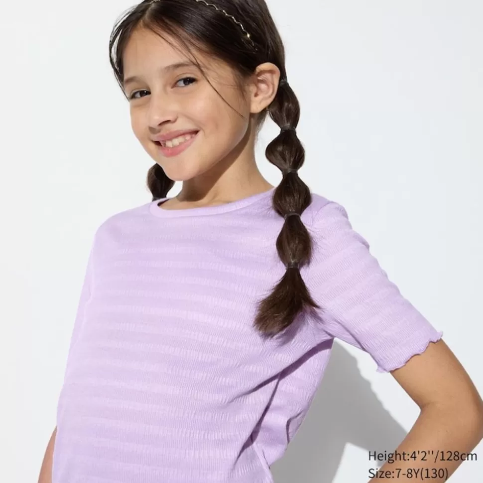 UNIQLO T-Shirts, Bh-Tops & Poloshirts*Madchen T-Shirt Mit Ruschen