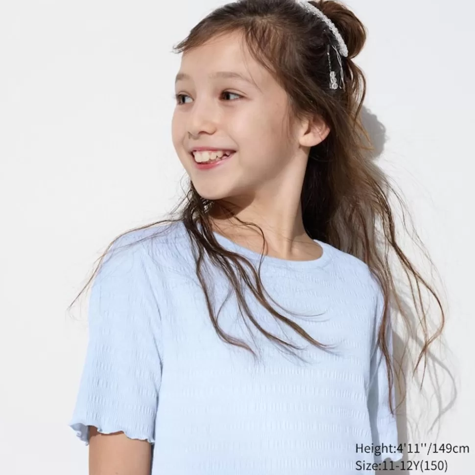 UNIQLO T-Shirts, Bh-Tops & Poloshirts*Madchen T-Shirt Mit Ruschen