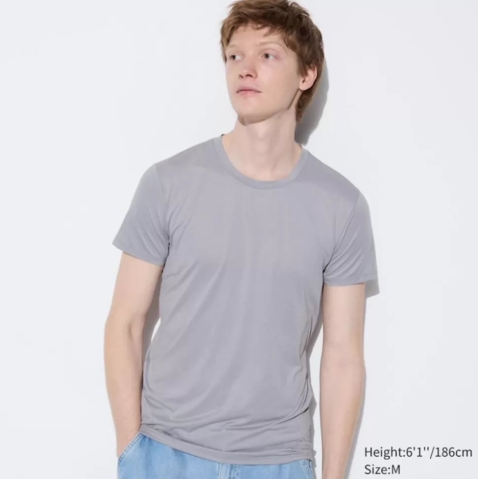 UNIQLO T-Shirts & Oberteile*Meliertes Airism T-Shirt Hellgrau