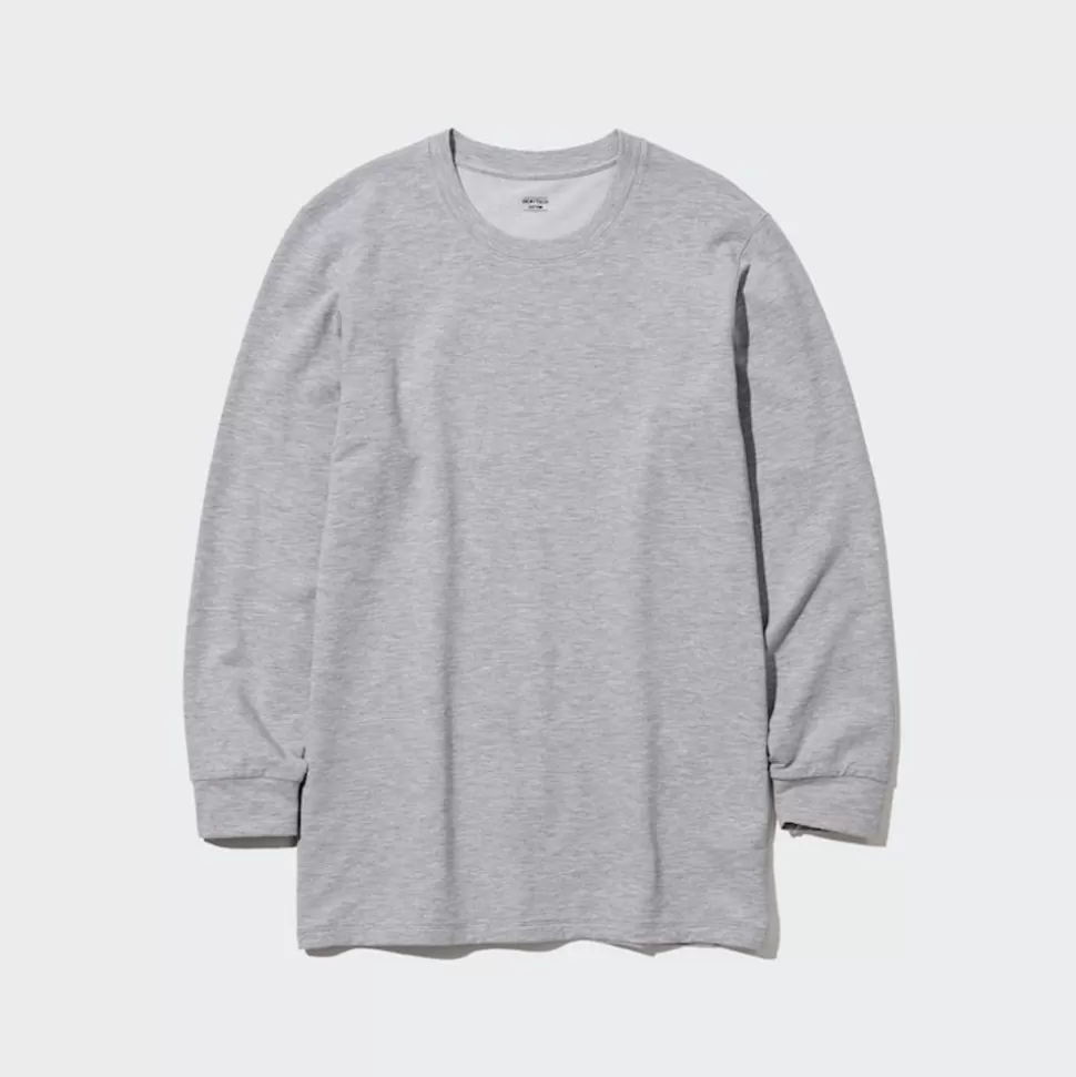 UNIQLO T-Shirts & Oberteile*Meliertes Heattech Extra Warm Baumwolle Thermo Langarmshirt Grau