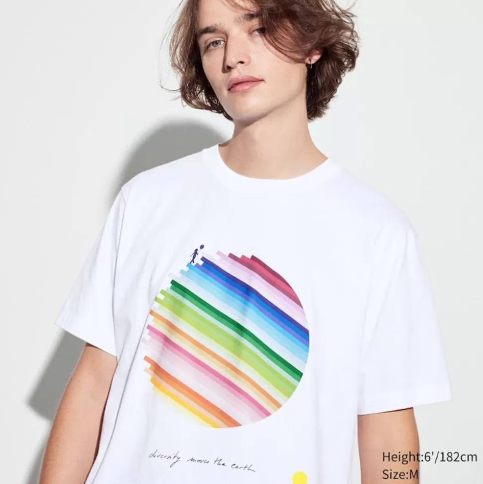 UNIQLO T-Shirts & Oberteile*Peace For All Bedrucktes T-Shirt (Emmanuelle Moureaux) Weis