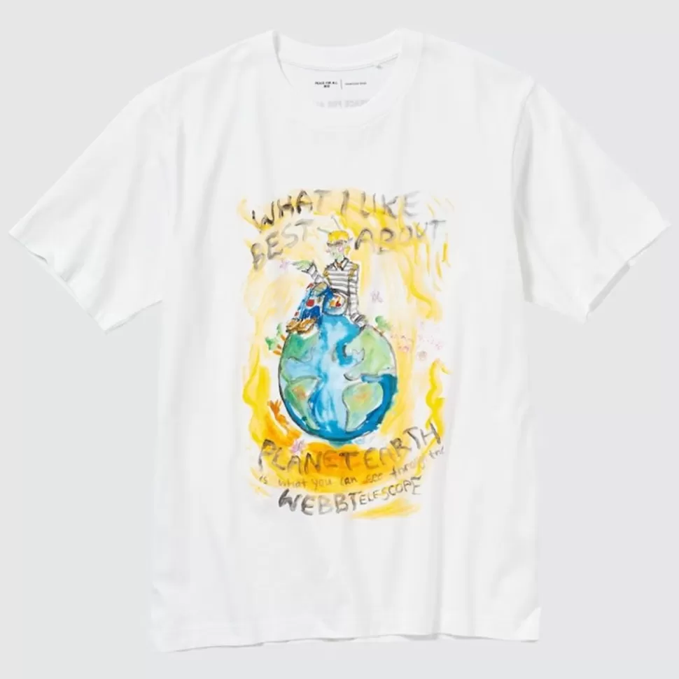 UNIQLO T-Shirts & Oberteile*Peace For All Bedrucktes T-Shirt (Francesco Risso) Weis