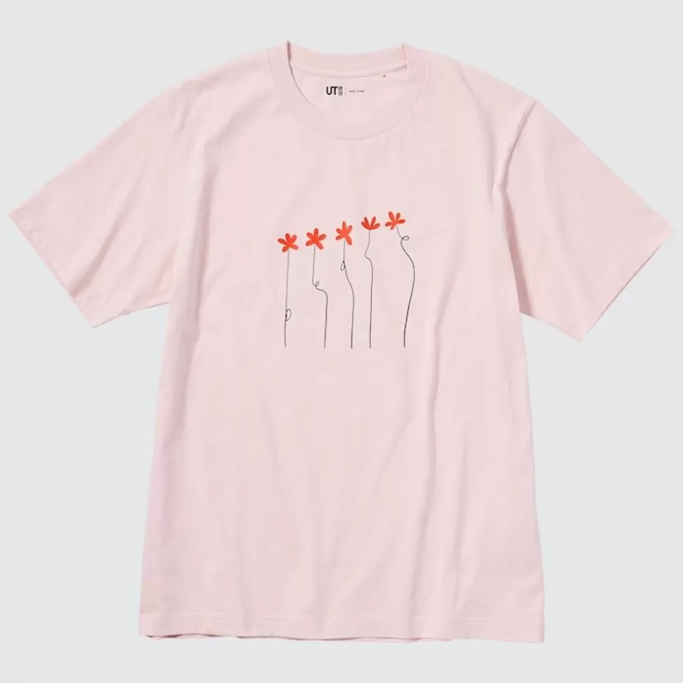 UNIQLO T-Shirts & Oberteile*Peace For All Bedrucktes T-Shirt (Hana Tajima) Pink