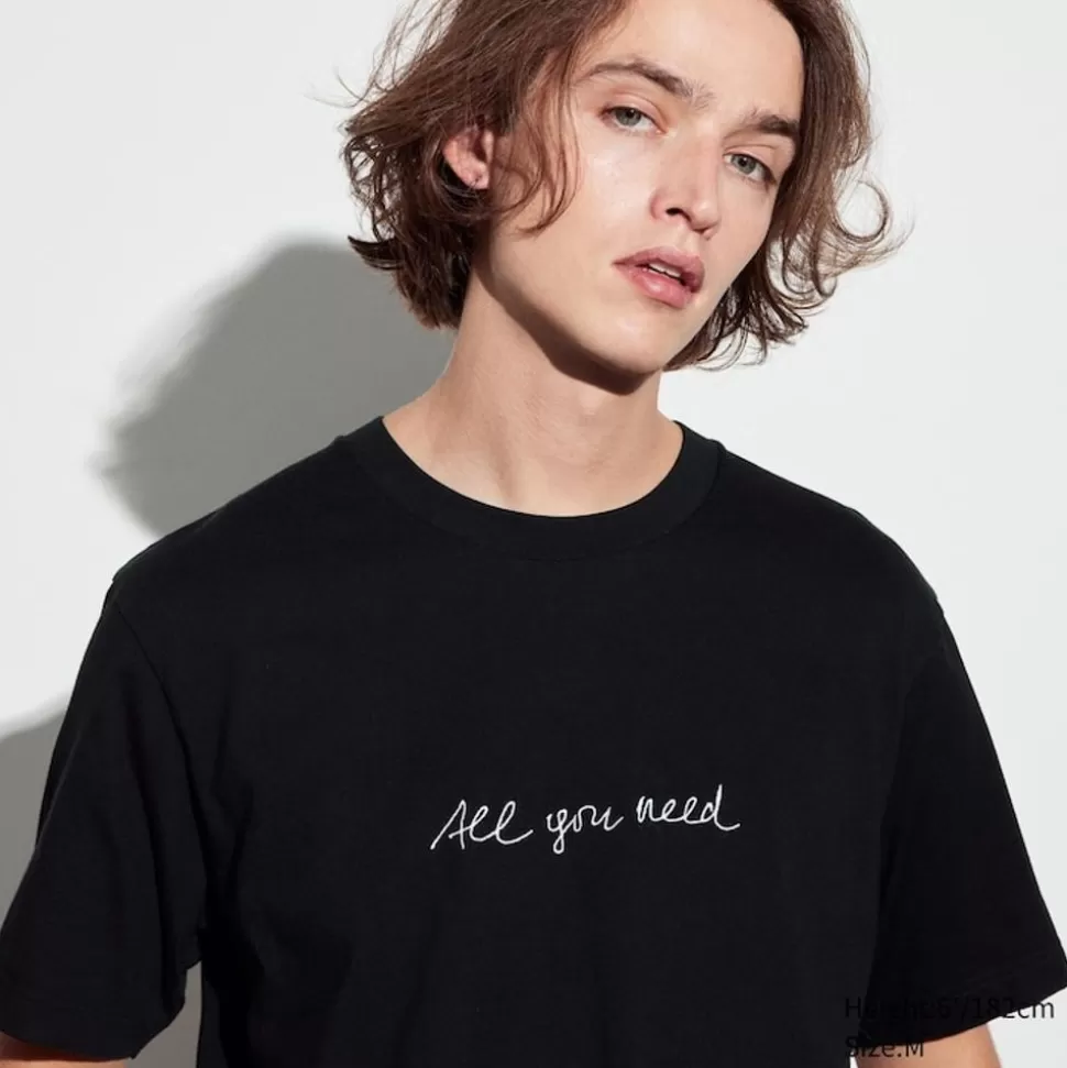 UNIQLO T-Shirts & Oberteile*Peace For All Bedrucktes T-Shirt (Herzog & De Meuron) Schwarz
