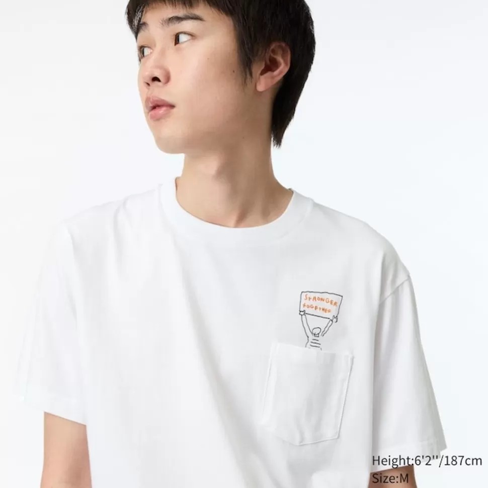 UNIQLO T-Shirts & Oberteile*Peace For All Bedrucktes T-Shirt (Jason Polan) Weis