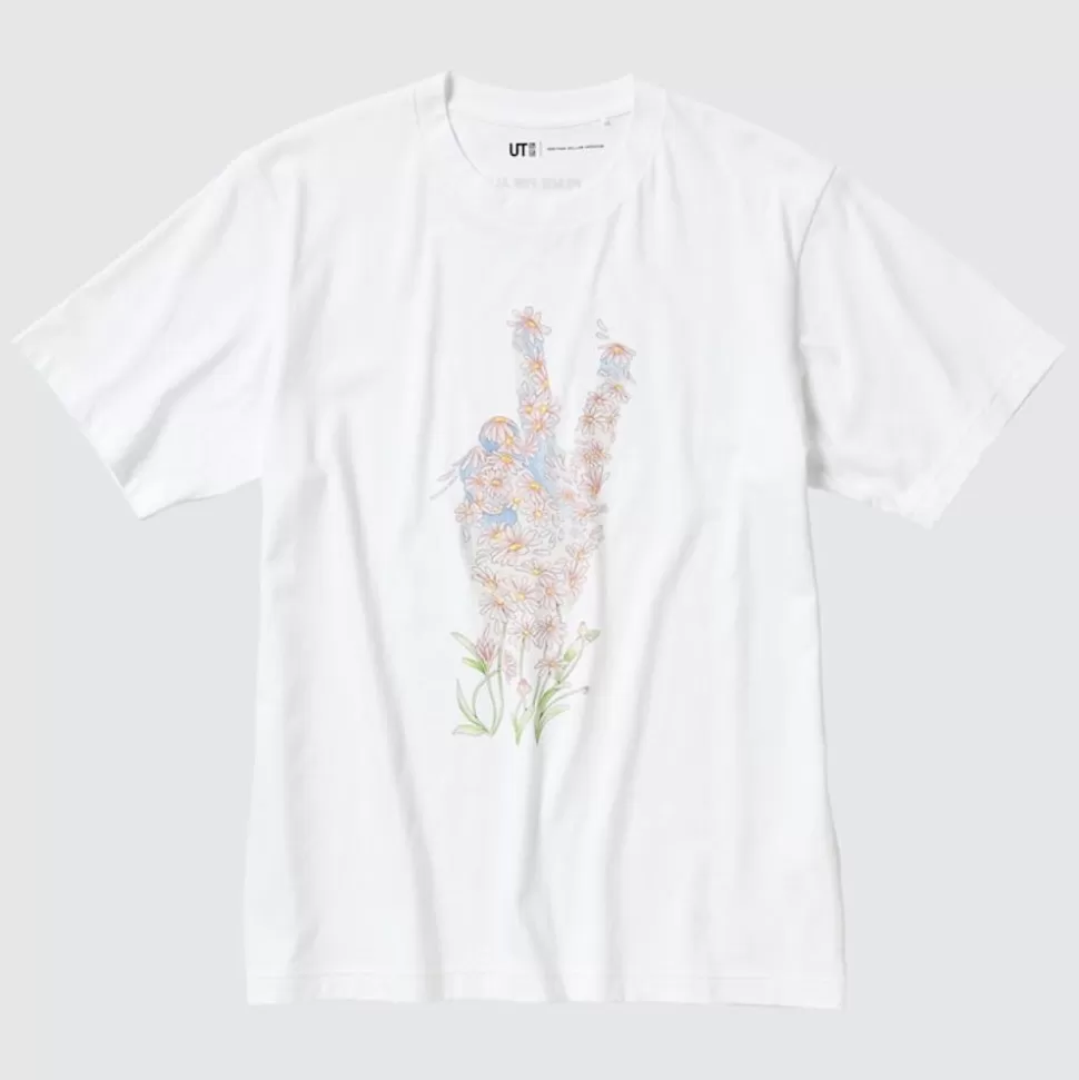 UNIQLO T-Shirts & Oberteile*Peace For All Bedrucktes T-Shirt (Jonathan Anderson) Weis