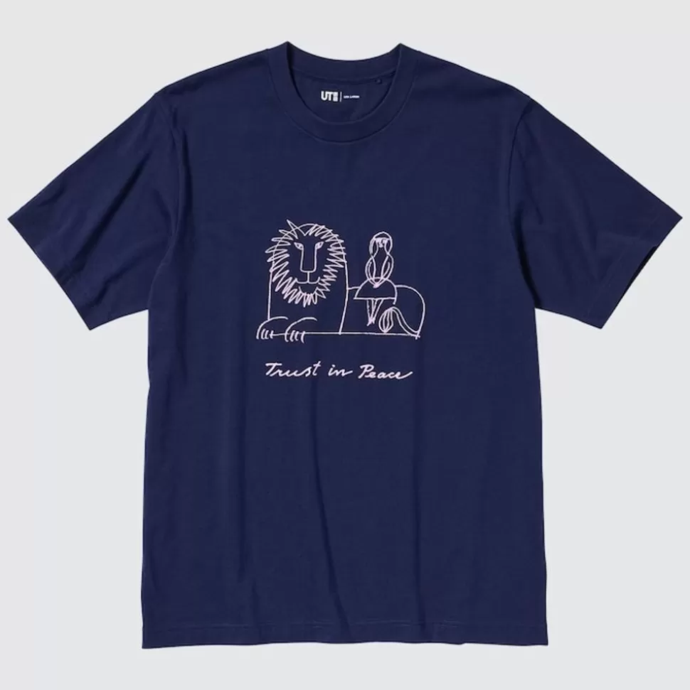 UNIQLO T-Shirts & Oberteile*Peace For All Bedrucktes T-Shirt (Lisa Larson) Dunkelblau