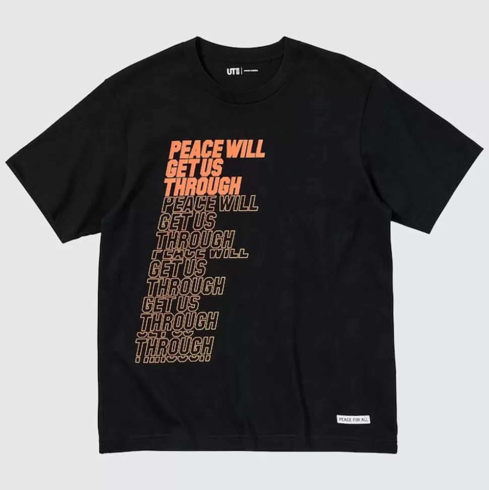 UNIQLO T-Shirts & Oberteile*Peace For All Bedrucktes T-Shirt (Shingo Kunieda) Schwarz