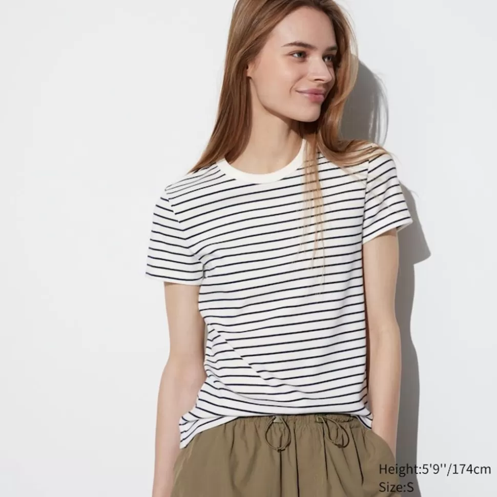 UNIQLO T-Shirts & Oberteile*Sanftes Geripptes Gestreiftes T-Shirt