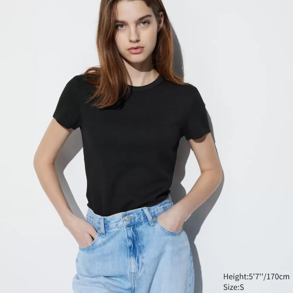 UNIQLO T-Shirts & Oberteile*Sanftes Geripptes T-Shirt