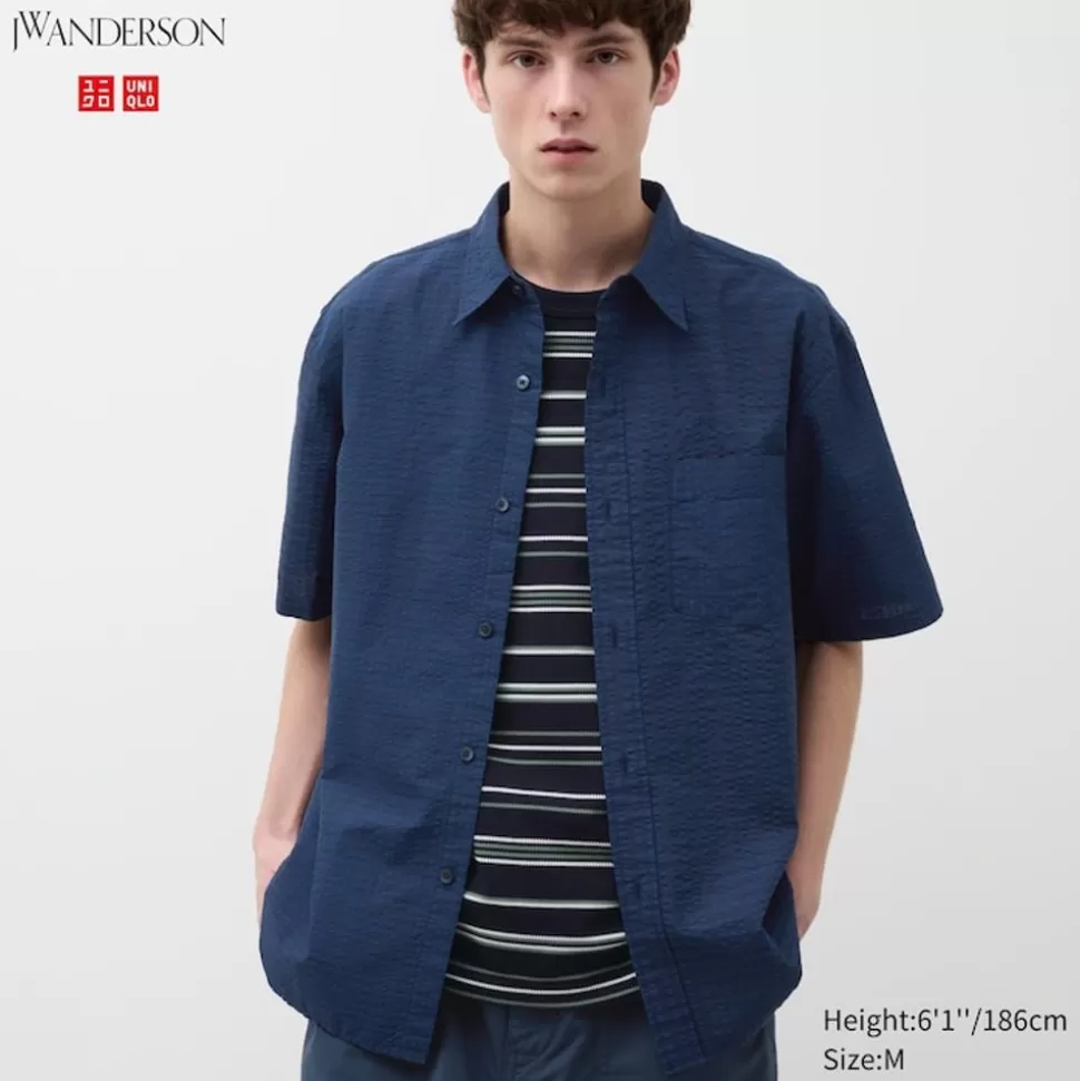 UNIQLO Hemden*Seersucker Kurzarm Hemd