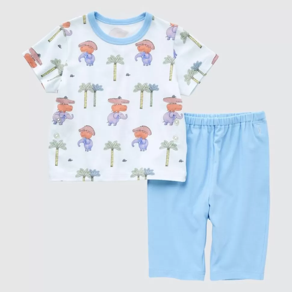 UNIQLO Pyjamas*The Picture Book Collection Ut Bedruckter Dry Kurzarm Pyjama Blau