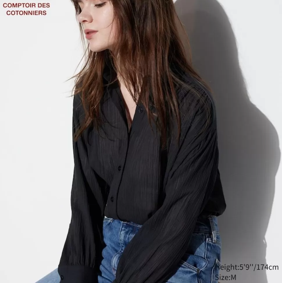 UNIQLO Hemden & Blusen*Transparente Baumwolle Langarm Bluse