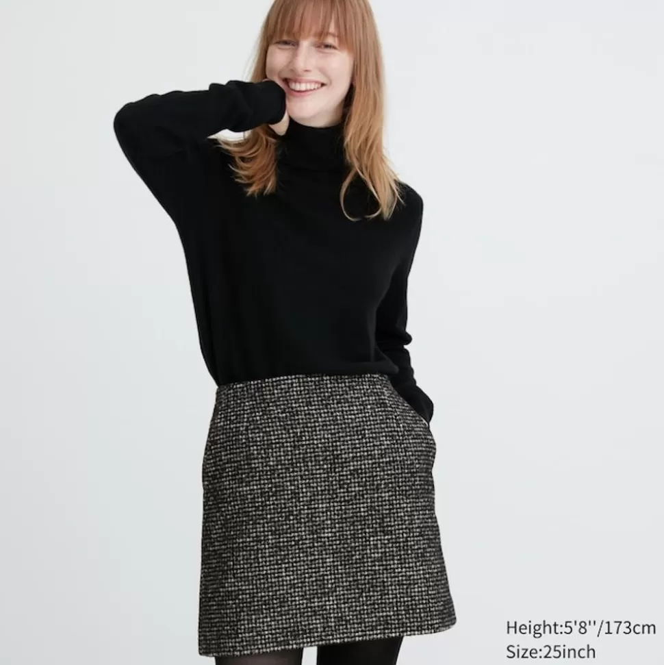 UNIQLO Röcke*Tweed Minirock Dunkelgrau