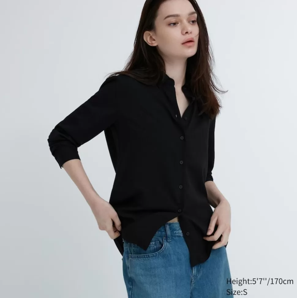 UNIQLO Hemden & Blusen*Viskose Bluse Schwarz