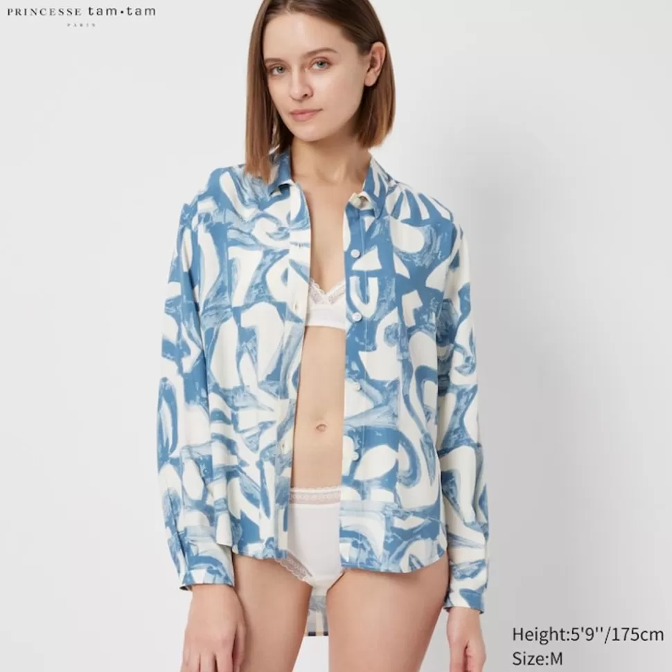UNIQLO Loungewear & Pyjamas*Viskose Jacke Blau