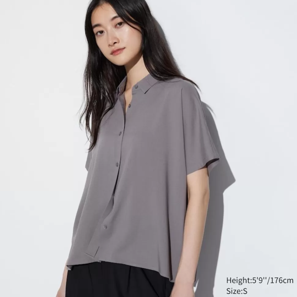 UNIQLO Hemden & Blusen*Viskose Kurzarm Bluse